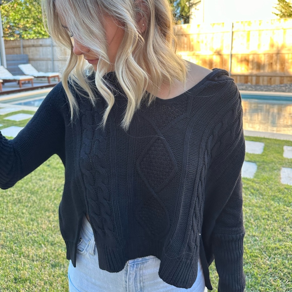 Hoodie knit pullover